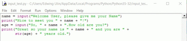 Basic User Input (Python)