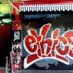 Picture of graffiti which says "ethics!"