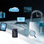 Image of icons to represent securing of computer data